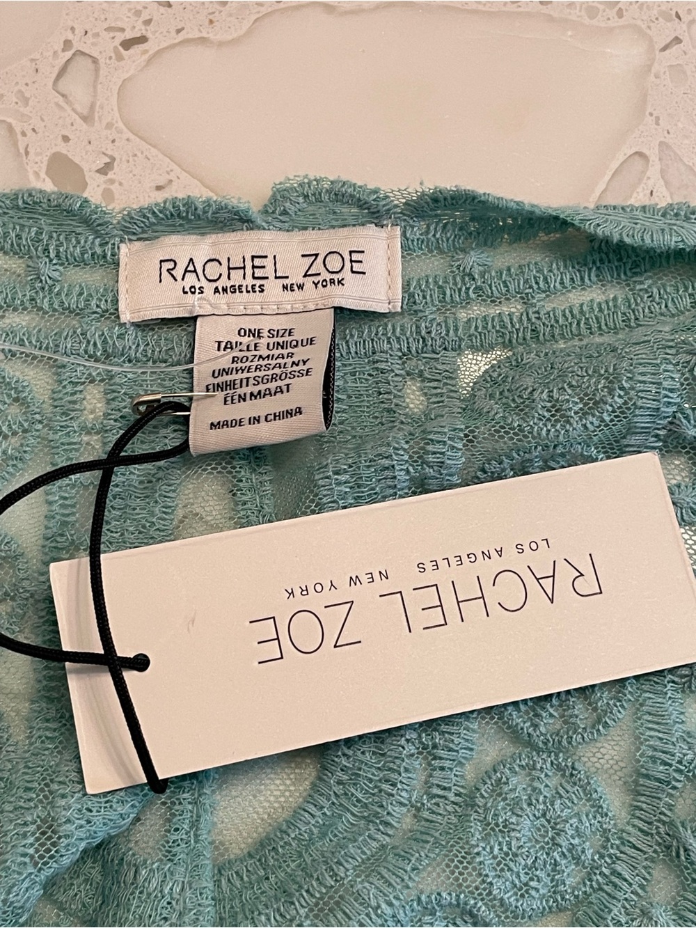 Rachel Zoe Aqua Embroidery Lace Kimono Cover-up - Picture 6 of 6